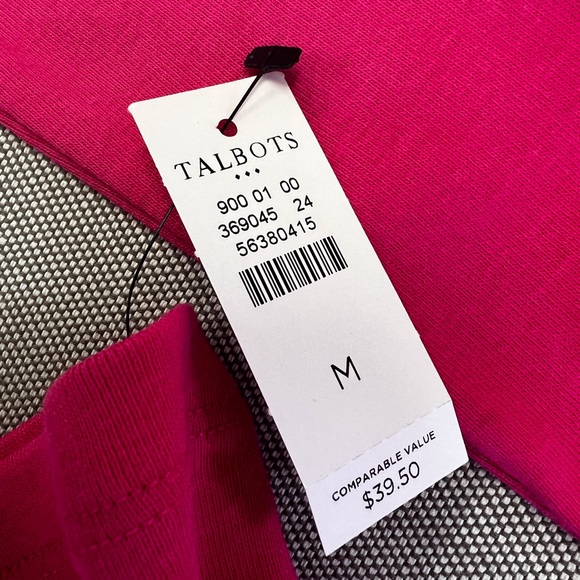 TALBOTS Cotton Long Sleeve Tee/ Cabaret Pink - Picture 3 of 4